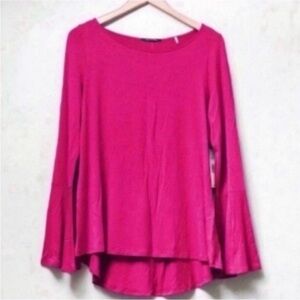 Bell Sleeve Fuchsia Pink Long Sleeve Top